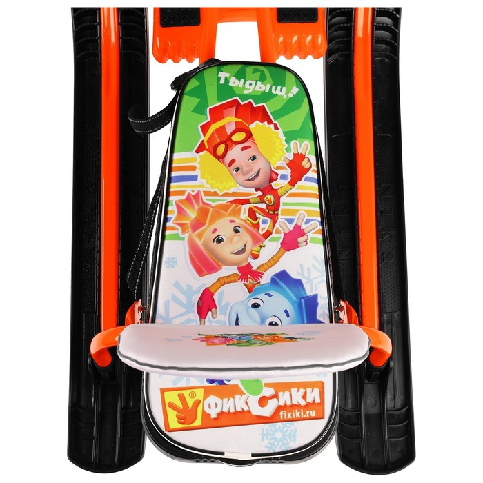 Снегокат «Тимка спорт 4-1 Фиксики», ТС4-1/Ф12, со спинкой и ремнём безопасности, цвет оранжевый/чёрный Снегокат «Тимка спорт 4-1 Фиксики», ТС4-1/Ф12, со спинкой и ремнём безопасности, цвет оранжевый/чёрный