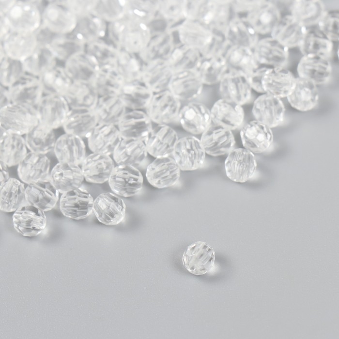Бусины для творчества пластик Бусины для творчества пластик "Шарики прозрачные с гранями" набор 20 гр 0,5х0,5х0,5 см