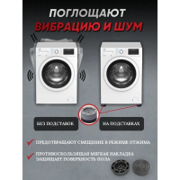 Набор подставок антивибрационных, для стиральной машины, 4 шт, 7,4×4,6 см, d=4,7 см