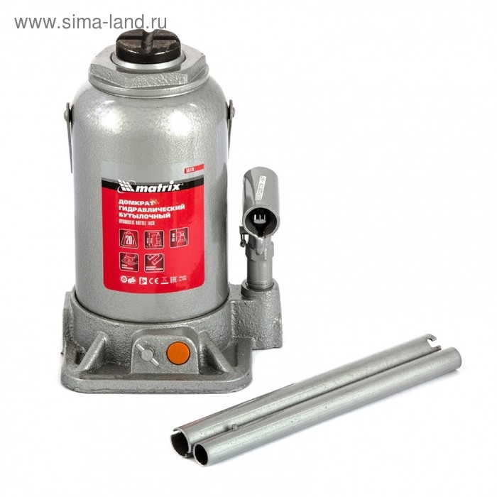 Домкрат гидравлический MATRIX 50778, бутылочный, 20 т, высота подъема 244-449 мм Домкрат гидравлический MATRIX 50778, бутылочный, 20 т, высота подъема 244-449 мм