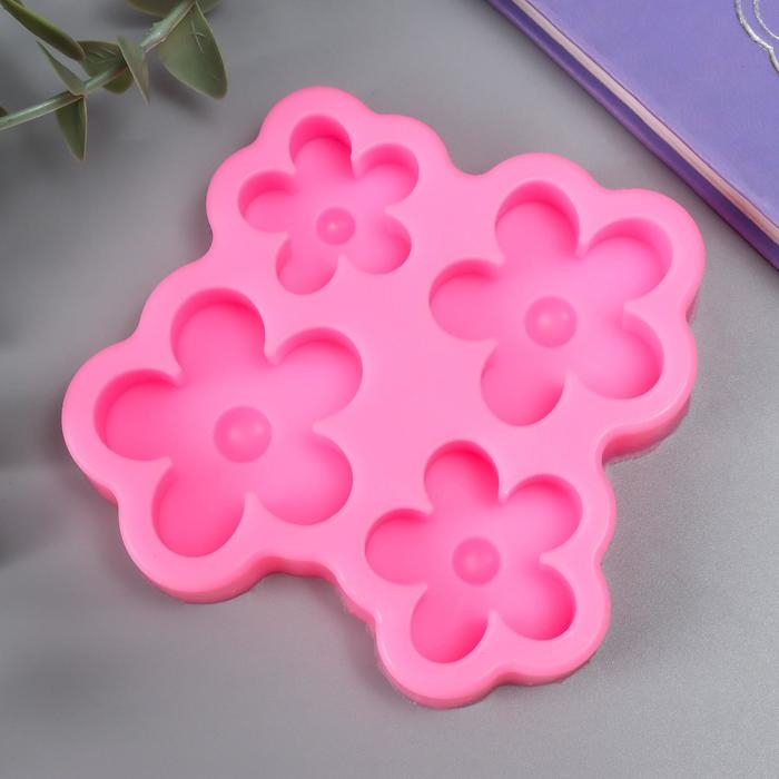 Молд силикон Молд силикон "Маленькие цветочки" 4 предмета 10х10х1,5 см