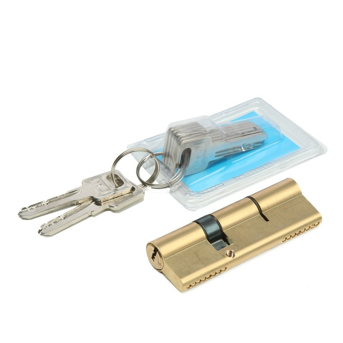 Цилиндровый механизм для китайской двери, 90 мм, латунь, цвет золото Цилиндровый механизм для китайской двери, 90 мм, латунь, цвет золото