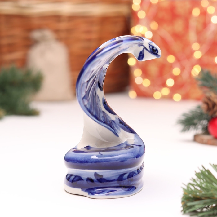 Сувенир Сувенир "Змея", №2, гжель, 11 см