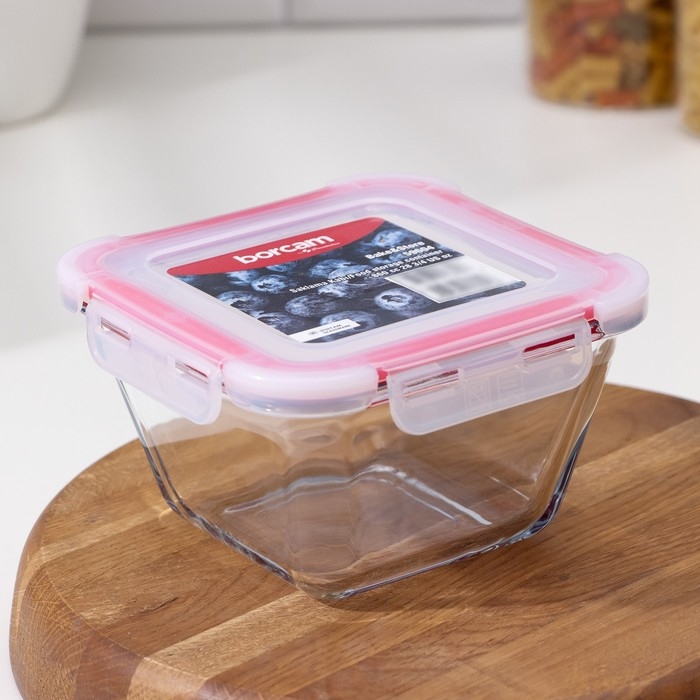 Контейнер квадратный с крышкой Borcam, стеклянный, 860 мл Контейнер квадратный с крышкой Borcam, стеклянный, 860 мл