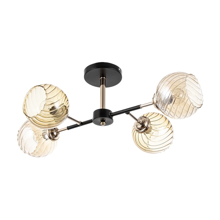 Люстра  Люстра "Сендер" 4хЕ27 40Вт черно-золотой 52х36х27 см