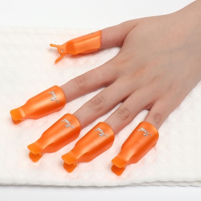 Зажимы для снятия гель-лака, 10 шт, цвет МИКС Зажимы для снятия гель-лака, 10 шт, цвет МИКС