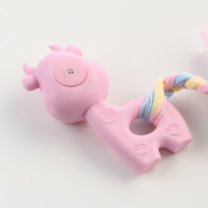 Игрушка жевательная Пижон Premium Игрушка жевательная Пижон Premium "Корова", 10,5 х 6,5 х 3,5 см, розовая