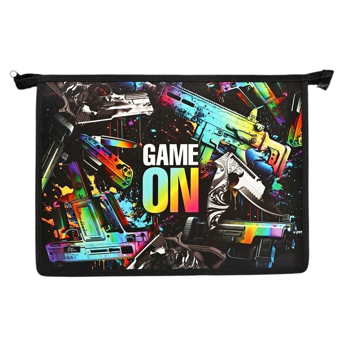 Папка для тетрадей А4, 325 х 230 х 55 мм, молния сверху, пластиковая, ПМ-А4-29 Calligrata  Папка для тетрадей А4, 325 х 230 х 55 мм, молния сверху, пластиковая, ПМ-А4-29 Calligrata "Game"