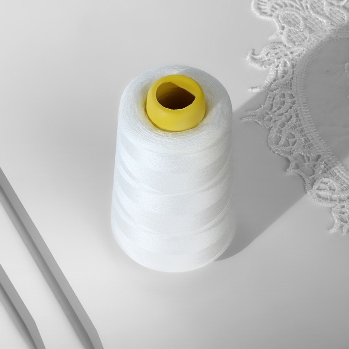 Нитки 40/2, 4500 м, цвет белый Нитки 40/2, 4500 м, цвет белый