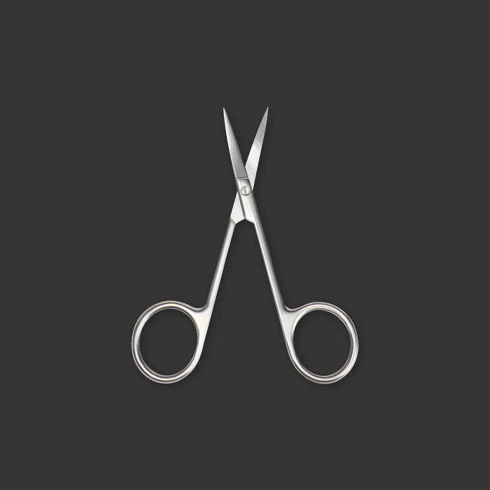 Ножницы маникюрные «Premium», для кутикулы, загнутые, узкие, 10 см, на блистере, цвет серебристый