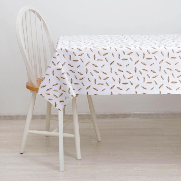 Клеёнка на стол на тканевой основе Доляна «Пёрышки», ширина 137 см, рулон 20 м, толщина 0,22 мм, цвет белый Клеёнка на стол на тканевой основе Доляна «Пёрышки», ширина 137 см, рулон 20 м, толщина 0,22 мм, цвет белый