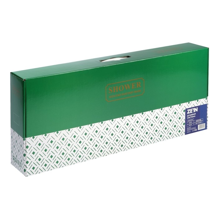 Душевая система ZEIN Z3861, смеситель, тропическая и ручная лейка, полка, латунь, черная Душевая система ZEIN Z3861, смеситель, тропическая и ручная лейка, полка, латунь, черная