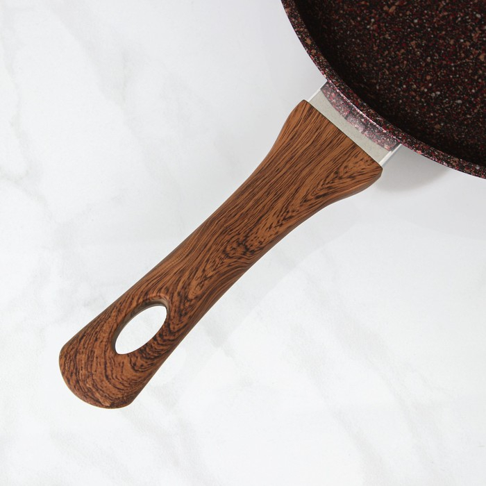 Сковорода Granit ultra red, d=26 см, пластиковая ручка, стеклянная крышка, антипригарное покрытие, цвет коричневый Сковорода Granit ultra red, d=26 см, пластиковая ручка, стеклянная крышка, антипригарное покрытие, цвет коричневый