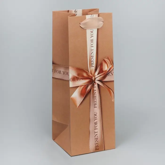 Пакет подарочный под бутылку, упаковка, «Present for you», 9 х 25 х 8.5 см Пакет подарочный под бутылку, упаковка, «Present for you», 9 х 25 х 8.5 см