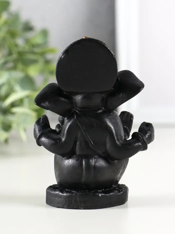 Фигура гипс "Ганеш" 9х8 см, черный Фигура гипс "Ганеш" 9х8 см, черный