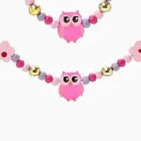 Набор детских украшений Выбражулька &laquo;Совы&raquo;, 2 предмета: бусы, браслет, розовый