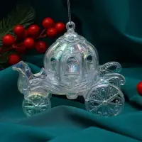 Украшение ёлочное "Праздничное сияние" карета, 10х11 см, перелив прозрачный