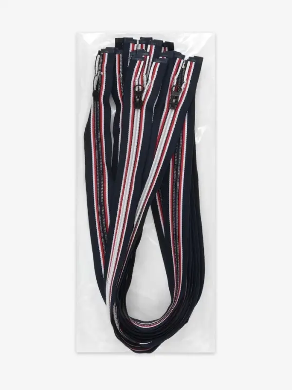 Молния &laquo;Спираль&raquo;, №5, разъёмная, замок автомат, 60 см, тёмно-синяя, красный, белый