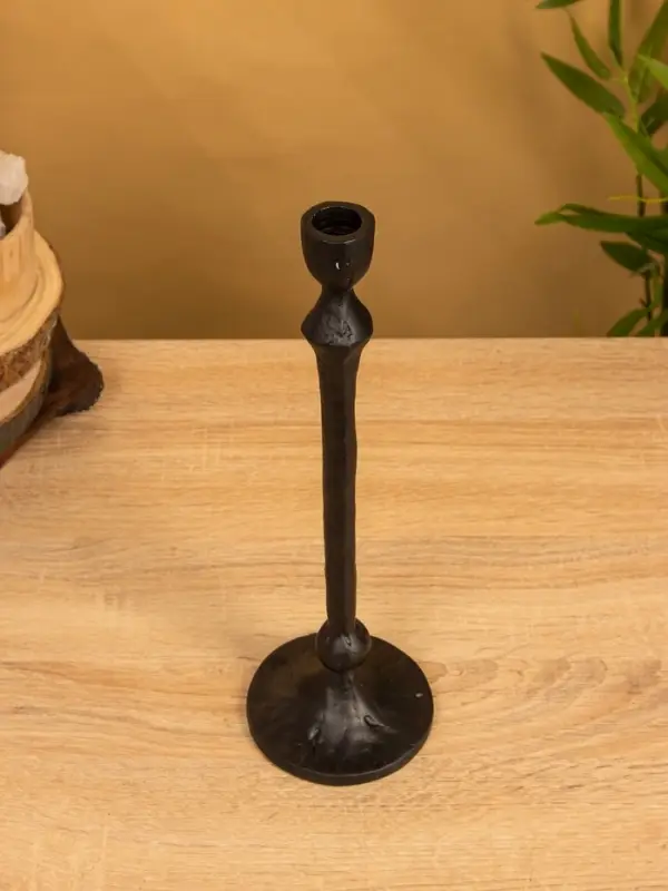 Подсвечник "Лава" 10х10х32 см, алюминий, цв чёрный