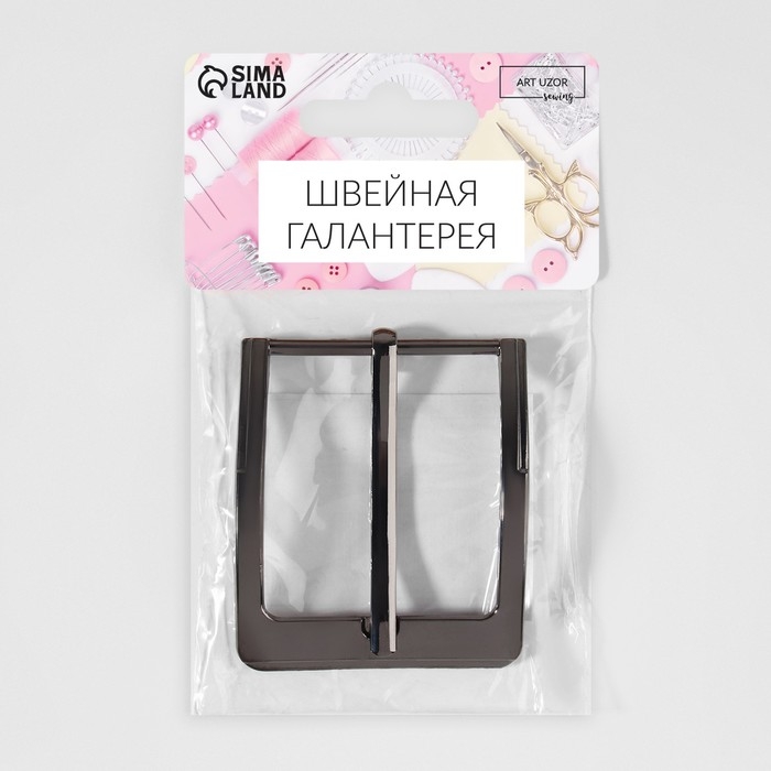 Пряжка для ремня, 6 × 5 см, 40 мм, цвет чёрный никель Пряжка для ремня, 6 × 5 см, 40 мм, цвет чёрный никель