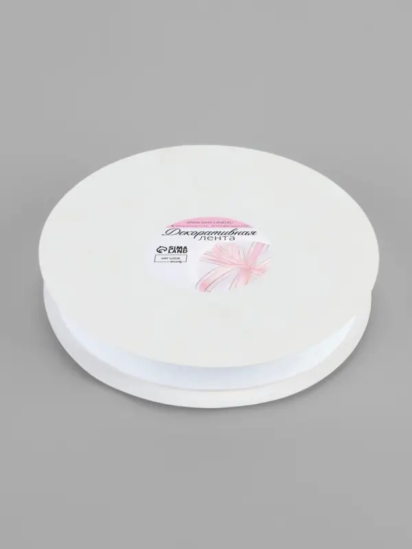 Лента бархатная, 25 мм, 18&plusmn;1 м, белая №01