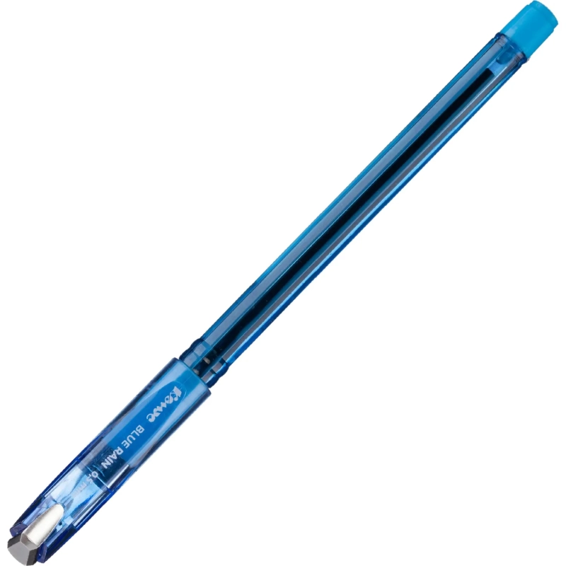 Ручка шариковая Комус Blue Rain, д.ш. 0,7 мм, гол.корп, манж., синяя