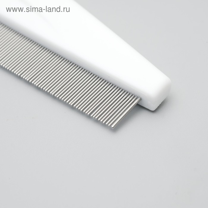 Расческа для шерсти мини, 14 см, 63 зубца (частая), белая Расческа для шерсти мини, 14 см, 63 зубца (частая), белая