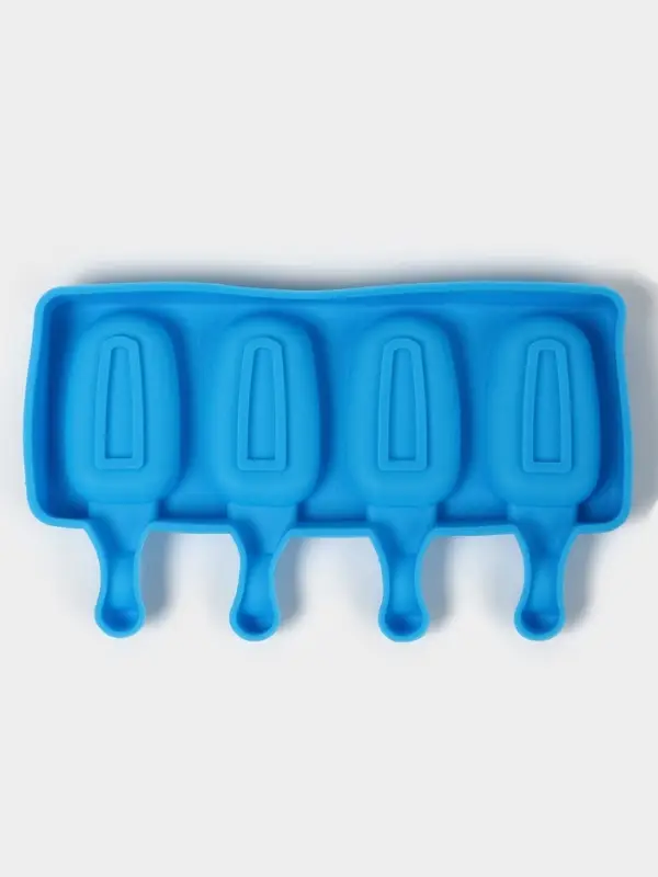 Форма для мороженого Доляна &laquo;Эскимо малое&raquo;, силикон, 21.5&times;12.5&times;2 см, 4 ячейки (6.9&times;3.8 см), МИКС