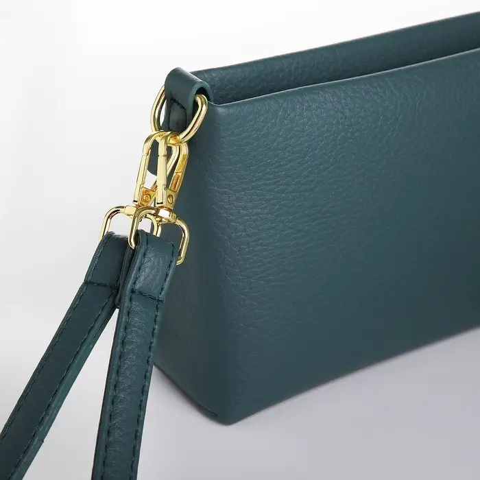 Сумка женская кросс-боди на молнии, 25.5&times;6.5&times;12.5 см, зелёная