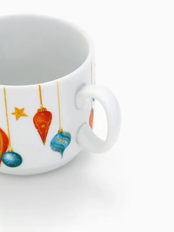 Чайная пара новогодняя &laquo;С Новым годом! Новогодние игрушки&raquo;, 220 мл, кружка, блюдце