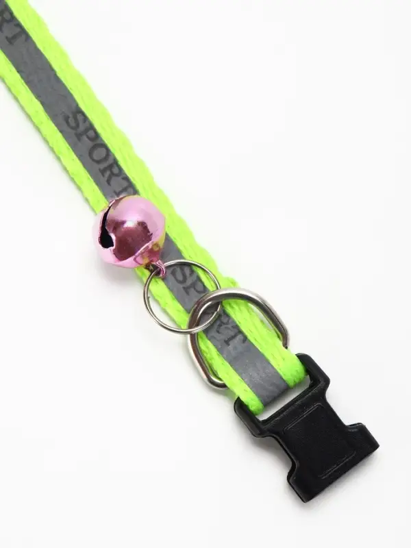 Ошейник Ошейник "Спорт" со светоотражающей полосой, 31 х 1 см, зелёный