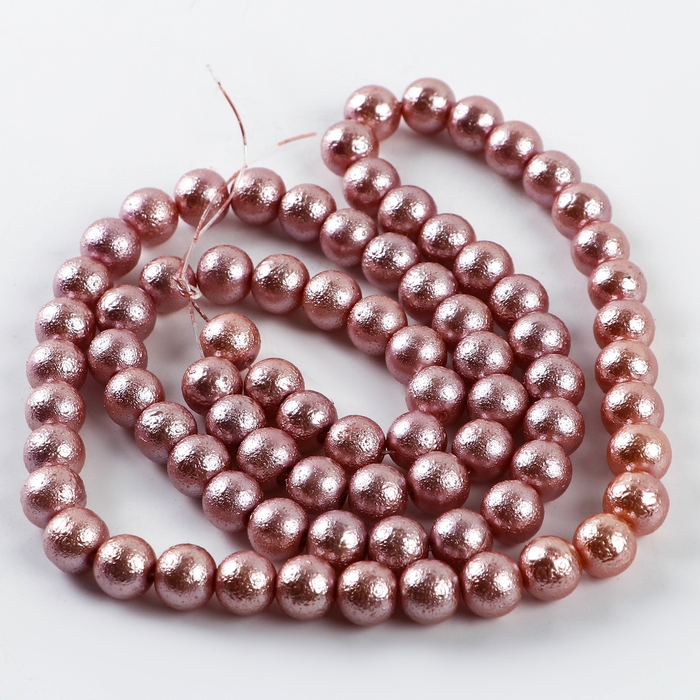 Бусины из стекла, набор 78 шт., размер 1 шт. — 10 мм, цвет розовый