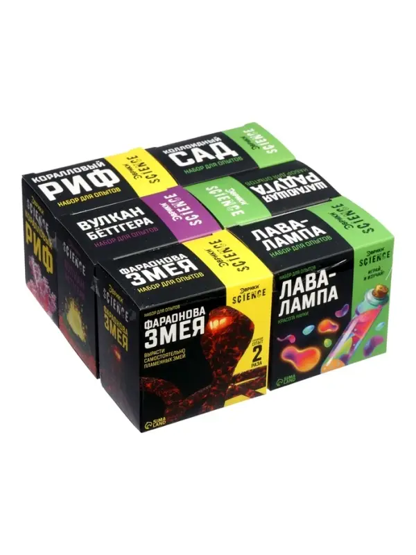 Большой набор для опытов, 6 в 1, МИКС