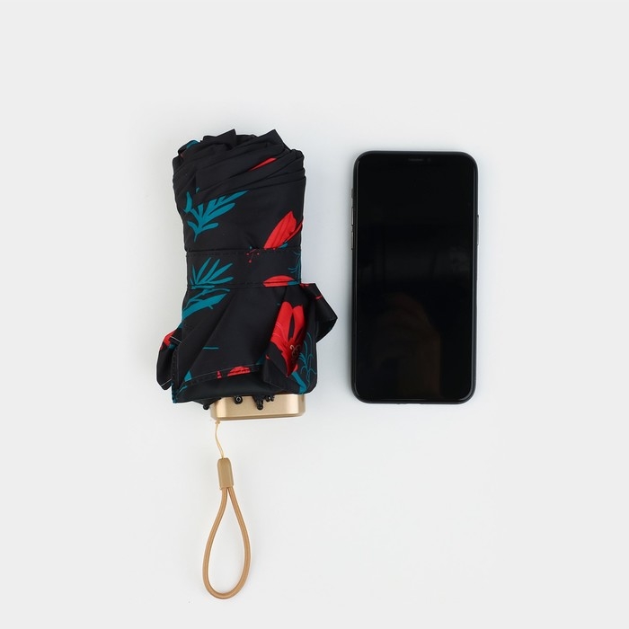 Зонт женский «Красные цветы», 6 спиц, складывается в размер телефона. Зонт женский «Красные цветы», 6 спиц, складывается в размер телефона.