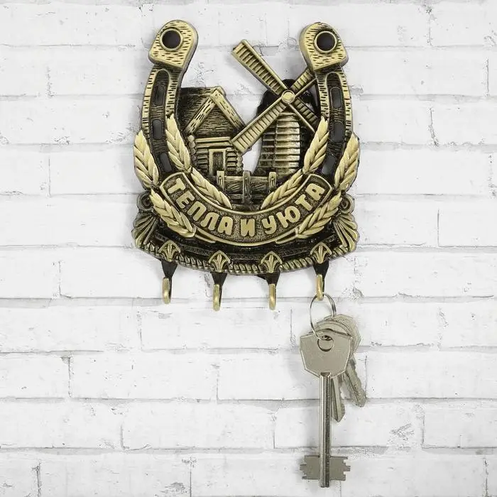 Ключница настенная подкова &laquo;Тепла и уюта&raquo;, 9.7&times;12.5 см