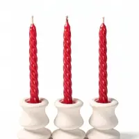 Свечи витые, 1.5&times;15 см, 3 шт., рубиновые