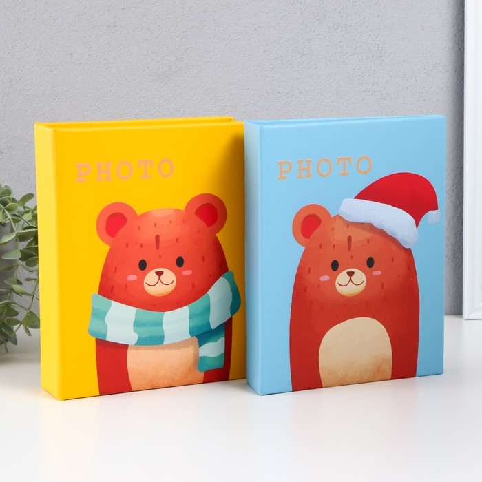 Фотоальбом на 200 фото 10х15 см Фотоальбом на 200 фото 10х15 см "Мишка зимний" МИКС 4,7х17,5х22,5 см