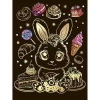 Гравюра 18*24 "Котёнок в цветах" (золото) Гр-769