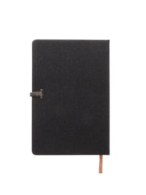 Ежедневник недатированный формат А5, с хлястиком, 96л, линия, пвх, Черный