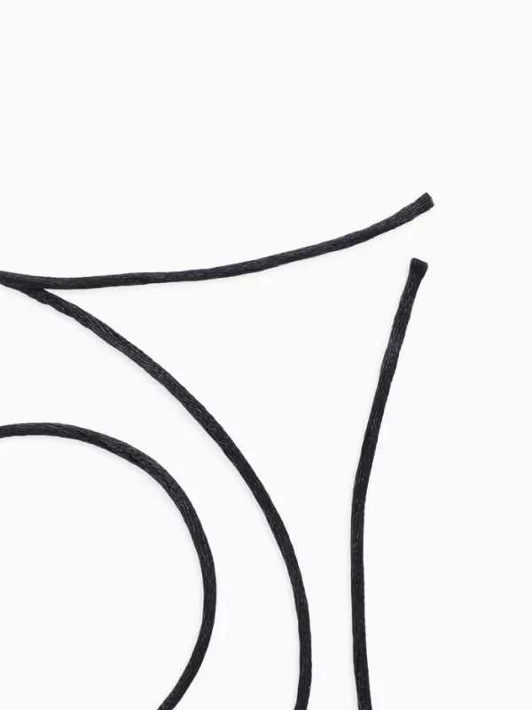 Шнурок для крестика, набор 3 шт. длина 100 см, диаметр 1.5 мм, нейлоновый гайтан, черный