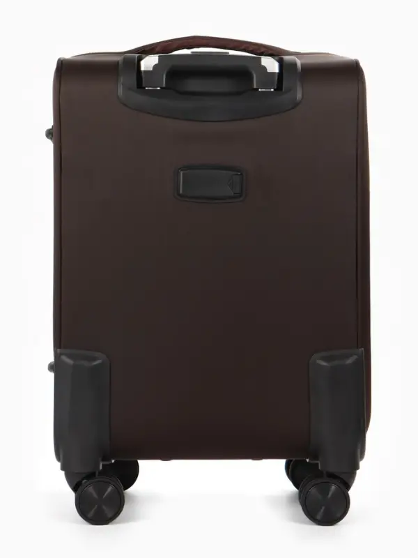 Чемодан на колёсах TEXTURA, текстильный, кодовый замок, с увеличением, 36&times;25&times;58 см, 20", коричневый