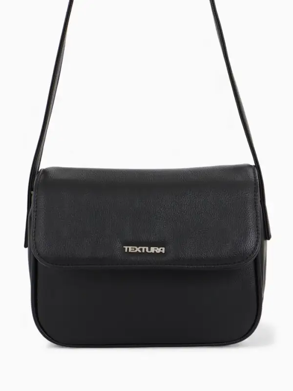 Сумка женская мессенджер TEXTURA на магните, 25&times;7.5&times;19 см, чёрный