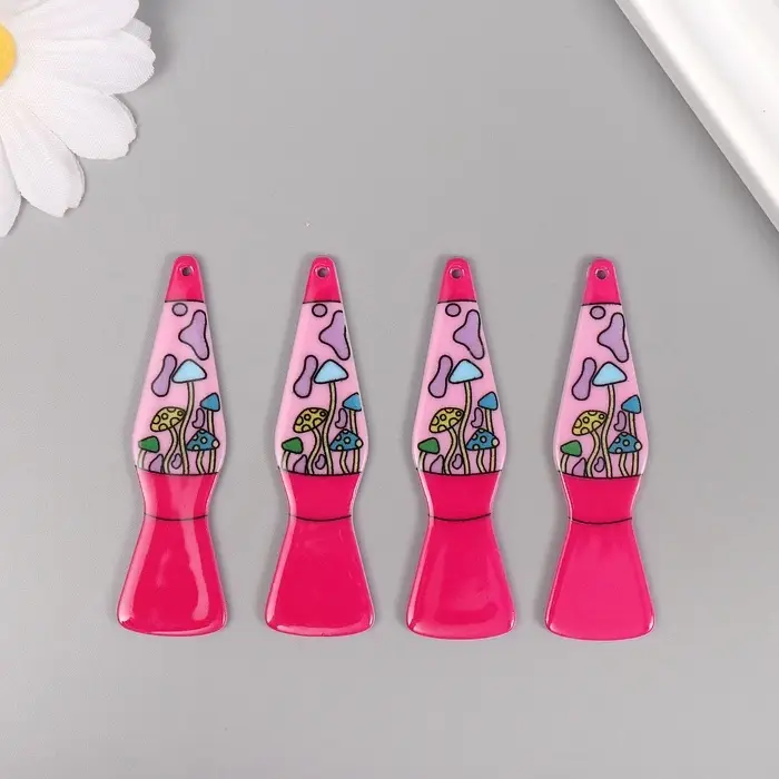 Декор для творчества акрил двусторонний Декор для творчества акрил двусторонний "Лава-лампа с грибами" 6,1х1,7х0,2 см