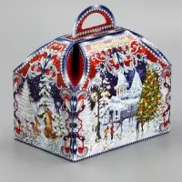 Подарочная новогодняя коробка «ЗИМНЯЯ ТРОЙКА в синем» Ларец малый, 18.5×12.5×19 см Подарочная новогодняя коробка «ЗИМНЯЯ ТРОЙКА в синем» Ларец малый, 18.5×12.5×19 см