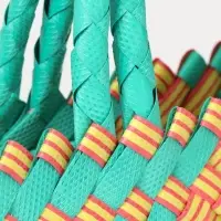 Сумка плетёная, 20&times;10&times;30 см, пластик, бирюзово-жёлтая