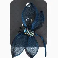 Брошь &laquo;Стрекоза&raquo; плетёная, цвет сине-чёрный
