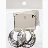 Серьги-кольца акрил &laquo;Тренд&raquo;, чёрные в золоте