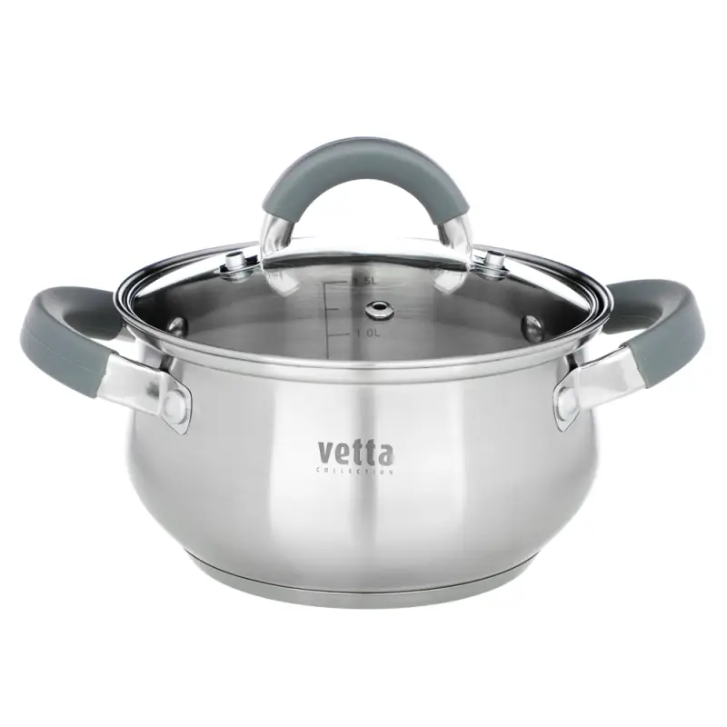 VETTA Вена Кастрюля 16х9,5см. 1,9л. со стекл. крышкой, индукция