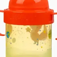 Поильник детский M&B &laquo;Лисята. Мамы и малыши&raquo; с твёрдым носиком, от 9 мес., 140 мл., с ручками, оранжевый