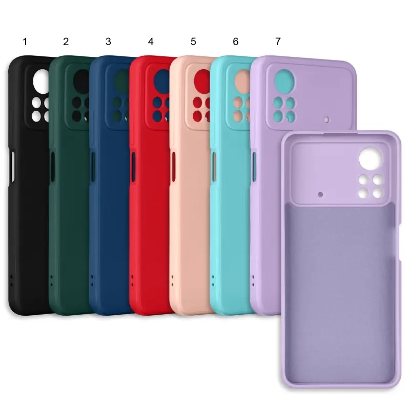 Чехол Xiaomi Poco X4 Pro цветной силикон